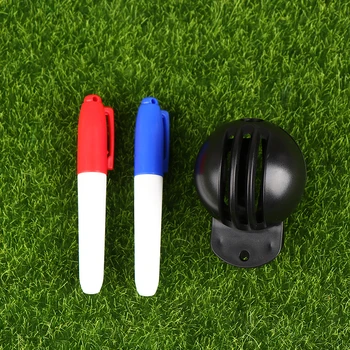 1 комплект Двусторонний маркер линии мяча для гольфа с 2 маркерами для маркировки шаблона Инструмент для выравнивания меток Портативные спортивные аксессуары