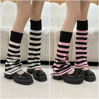 1 пара готических женских полосатых гетр Lolita длинные носки вязаные леггинсы японские сладости зимние носки Kawaii Грелки для рук