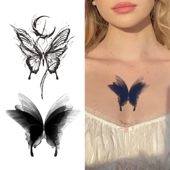  1 шт. Водонепроницаемая временная наклейка для татуировки 3D бабочка Поддельная татуировка нога рука искусство одноразовая временная наклейка татуировки бабочки