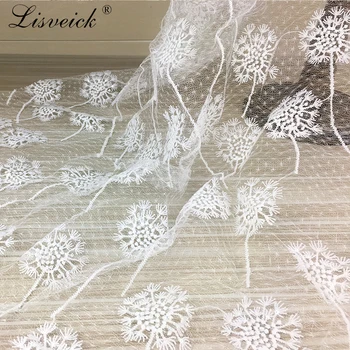 1 ярд цветок одуванчика пайетки вышивка кружева ткань ширина 125 см свадебное платье DIY юбка аксессуары для одежды