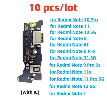  10 шт./лот, USB-зарядное устройство док-станция разъем зарядная плата штекер порт гибкий кабель для Redmi Note 7 8 9 10 11 M3 Pro 12 5G 11e 8T 9s