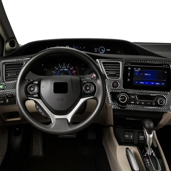 10 шт. Углеродное волокно Панель приборов Наклейка Отделка Защитная крышка Защитная крышка Аксессуары для Honda Civic 9 Coupe Sedan 2013-2015