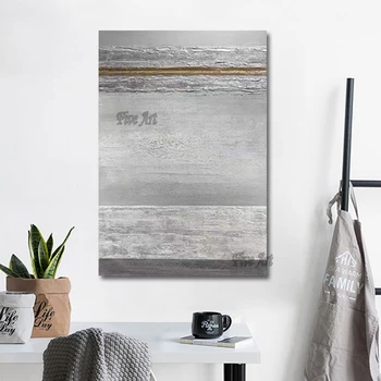  100% ручная работа серый простой толстой текстуры абстрактная картина для гостиной настенные картины холст домашний декор аксессуары безрамный