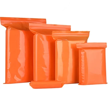 100 шт. Оранжевый пластиковый пакет с застежкой-молнией Самозапечатывающийся Запыленный пыленепроницаемый Всякая всякая всячина Ремесла Застежка-молния Пакет для хранения Сумки