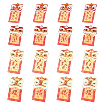 16 шт. Китайский красный конверт Весенний фестиваль Новый год Счастливые деньги Конверты Красочные конверты 8,9X18,3 см