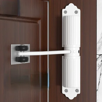 180 градусов Алюминиевый раздвижной дверной доводчик Простой автоматический предохранительный пружинный механизм Бесшумная литая стеклянная мягкая дверь для дома