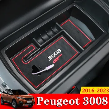 1X Автомобильный подлокотник Ящик для хранения центрального кармана Автоаксессуары Интерьер для Peugeot 3008 GT 2016 2017 2018 2019 2020 2021 2022 2023