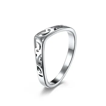  2 мм тонкое V-образное полое штабелируемое кольцо из нержавеющей стали обручальное кольцо из нержавеющей стали для женщин и девочек размер 5-12