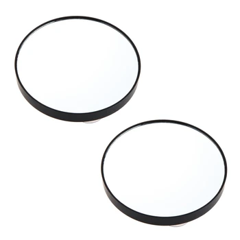 2 шт. 10X Зеркало для макияжа Увеличительное зеркало с двумя присосками Инструменты для макияжа Круглое зеркало Большое зеркало Десять раз черный