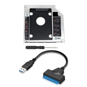 2 шт. Аксессуары: 1 шт. SATA 2Nd HDD HD SSD Корпус жесткого диска Лоток для чехла Caddy и 1 шт. Кабель адаптера жесткого диска SATA
