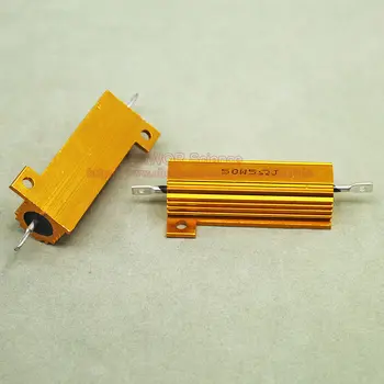  (2 шт./лот) RX24 5 Ом 5R 50 Вт 50 Вт Алюминиевый резистор высокой мощности Резистор радиатора с металлической оболочкой Сопротивление 5 Ом