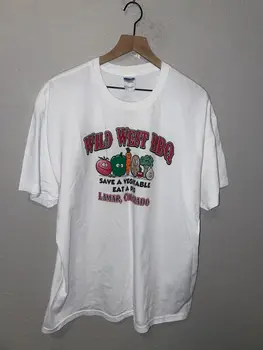 2000-е Барбекю на Диком Западе Ламар Колорадо Съесть свинью Белая еда Промо-рубашка Y2K XL X- длинные рукава