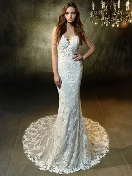 2020 Свадебные платья с V-образным вырезом Простое свадебное платье с глубоким V-образным вырезом Vestido de Noiva Praia на заказ