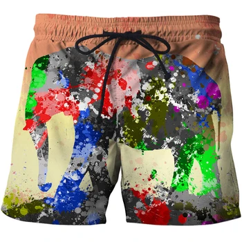 2022 Искусство граффити Мужские пляжные шорты 3D-печатные графические шорты мужские Летние быстросохнущие шорты для серфинга Повседневные мальчики дети короткие homme