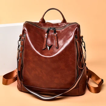 2022 Новые женские рюкзаки Модные школьные сумки для девочек-подростков Дорожный рюкзак большой емкости Сумки через плечо Рюкзаки из искусственной кожи