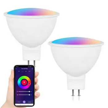 2023 Tuya Zigbee / WIFI Умная лампочка GU10 / MR16 RGB с регулируемой яркостью светодиодная лампа 5 Вт Smart Life Spotlight Control через Alexa Google Home
