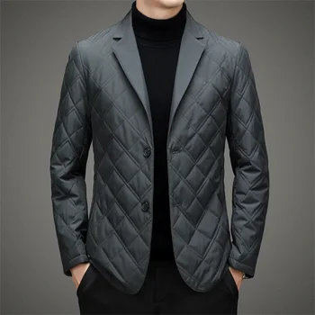 2023 Новый высококачественный зимний модный костюм все теплые костюмы с хлопковой подкладкой повседневное тонкое деловое мужское пальто Блейзеры однобортные