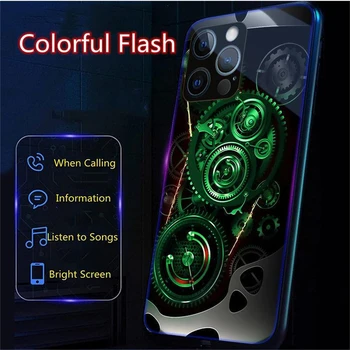 2024 Роскошный механический стиль светодиодный светильник светящийся светящийся чехол для телефона задняя крышка для iPhone 15 14 13 12 11 Pro Max X XR XS SE2020 7 8