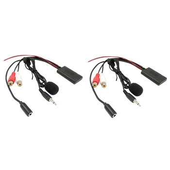 2X Универсальное авто радио 3,5 мм RCA Аудио AUX Вход Bluetooth Микрофонный кабель для Pioneer для Hyundai для Nissan для Mazda