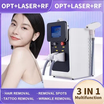 3 в 1 E-light IPL Nd Yag Многофункциональная машина для удаления татуировок Перманентное лазерное оборудование для удаления волос