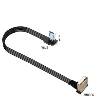 3 м вверх и вниз и под углом влево и вправо 90 градусов USB Micro USB Штекер на ультракороткий USB Штекерный разъем для зарядки данных Кабель 1 м 2 м