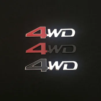 3D Металл Серебристый Черный Красный Логотип 4WD Эмблема Автомобильное крыло Значок Багажник Наклейка 4WD Stikcer Аксессуары