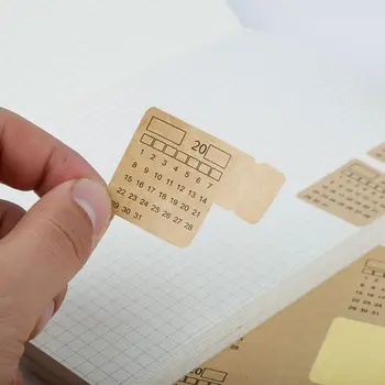 4 листа коричневый блокнот вкладки наклейки органайзер канцелярские принадлежности рукописная этикетка календарь наклейка крафт-бумага