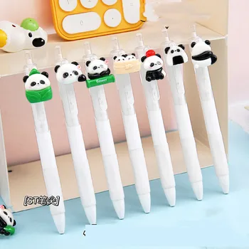 48 шт./лот Kawaii Panda Press Gel Pen Симпатичные 0,5 мм Черные чернила Нейтральные ручки для письма Офисные школьные принадлежности