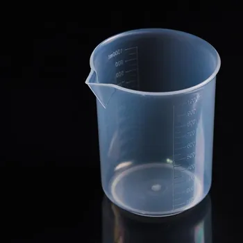5 шт./лот Емкость 1000 мл Стакан низкой формы Химическая лаборатория Боросиликат ПП Пластиковый прозрачный стакан Утолщенный с носиком