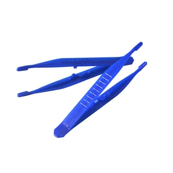 5 шт./уп. Одноразовый легкий пластиковый пинцет Медицинские украшения Подобрать Маленькие инструменты Синий цвет