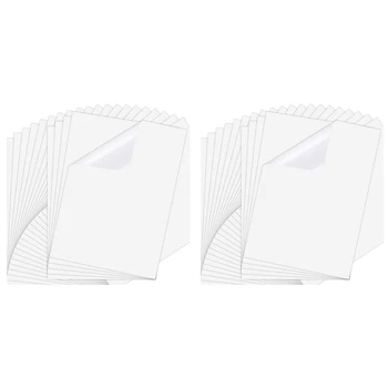 50 листов 8,3X11,6 дюйма Бумага для струйных наклеек, прозрачная пленка для печати Быстросохнущая бумажная этикетка для струйных принтеров