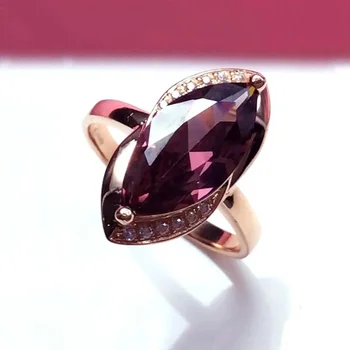 585 пурпурное золото инкрустированные рубиновые кольца для женщин 14-каратное розовое золото открытие новый креативный преувеличенный панк стиль шарм ювелирные изделия подарок