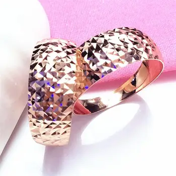585 Фиолетовое золото Классические 14-каратные кольца из розового золота Гипсофила для женщин Открытие света Роскошная атмосфера Помолвка Свадебные украшения