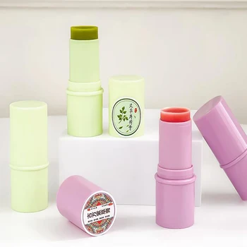 6 г Многоцветные цилиндрические твердые дезодоранты Тюбики Зеленый контейнер для бальзама для губ Пустая бутылка из-под губной помады Очищающая маска-палочка