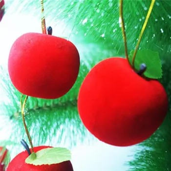 6 см 6 шт./уп. Рождественские украшения Красное яблоко Рождественская елка Украшения Кулон Рождественский подарок Детям Новый год