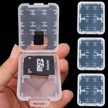 8in1 Коробка для хранения SIM-карты Пластиковый прозрачный органайзер для карт памяти Чехол-держатель для SD SDHC TF Office Travel Портативная коробка для карт