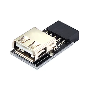 9Pin to 1 Port USB Adapter Connector Внутренняя материнская плата ПК 9Pin to USB2.0 Type-A Female Converter для настольного компьютера