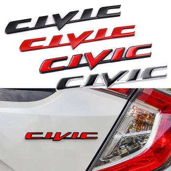 Alloy Авто Задний Багажник Значок CIVIC Буквы Логотип Наклейка Для Honda CIVIC Аксессуары для стайлинга автомобиля