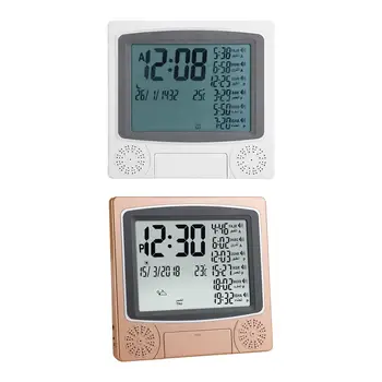 Azan Clock Мусульманские исламские цифровые настенные часы Функция повтора Дата Температура