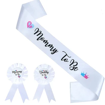  Baby Shower Party Daddy To Be Mommy To Be Sash Ribbon Etiquette Belt Badge
