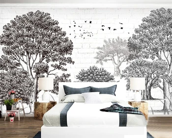 Beibehang Пользовательские обои простой эскиз денежное дерево скандинавское телевидение фон стены гостиной спальни фоновые фрески 3d обои