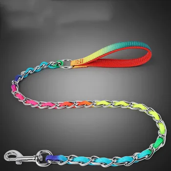 Benepaw Rainbow Dog Collar Набор поводков Прочный поводок из нержавеющей стали P Choke Металлическая цепь для домашних животных для дрессировки маленьких, средних и крупных собак