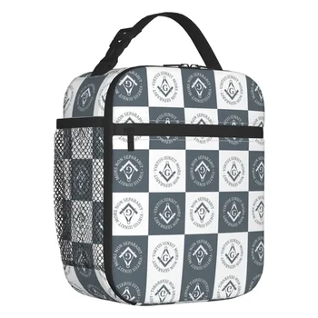  Custom Freemasonry Sign Lunch Bag Женский термокулер Изолированный ланч-бокс для детей Школа