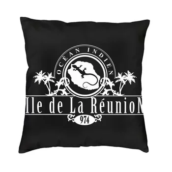 Custom La Reunion et Margouillat Белый логотип Квадратный чехол для подушки Домашний декоративный 3D двухсторонний чехол для подушки