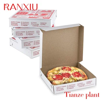  Custom Pizza Box Package Carton Поставщик 6 7 8 9 10 11 12 14 16 18 дюймов Изготовленная на заказ черная картонная бумажная коробка для еды Пицца Коробки для пиццы Пицца