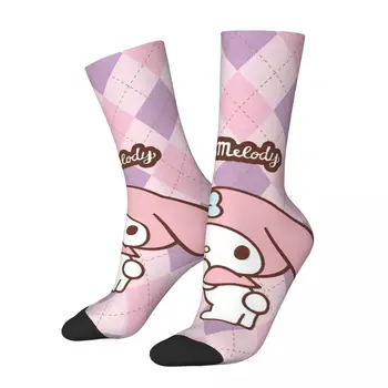 Cute My Melody Theme Design Crew Socks Товары для мужчин и женщин Уютные носки с печатью