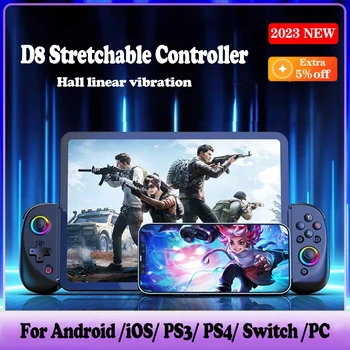 D8 Контроллер мобильного телефона Беспроводной расширяемый джойстик для Android iOS PS3 PS4 Switch PC с вибрациями Холла 2023