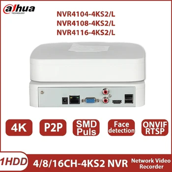 Dahua NVR4104-4KS2/L NVR4108-4KS2/L NVR4116-4KS2/L 4K NVR 4/8/16 каналов Smart H.265+ 1HDD Сетевой видеорегистратор Onvif CCTV