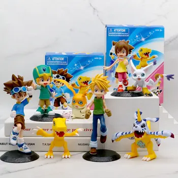 Digimon Adventure Agumon Kawaii Мультфильм Аниме Фигурки Креативные Коллекционные Настольные Модели Куклы Офисные Украшения Подарки на День Рождения