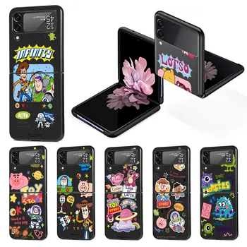 Disney Cute Toys Story Funda для Samsung Galaxy Z Flip 3 4 5G Жесткий чехол для телефона для ПК Zflip3 Zflip4 Черная складная крышка Flip4 Flip3